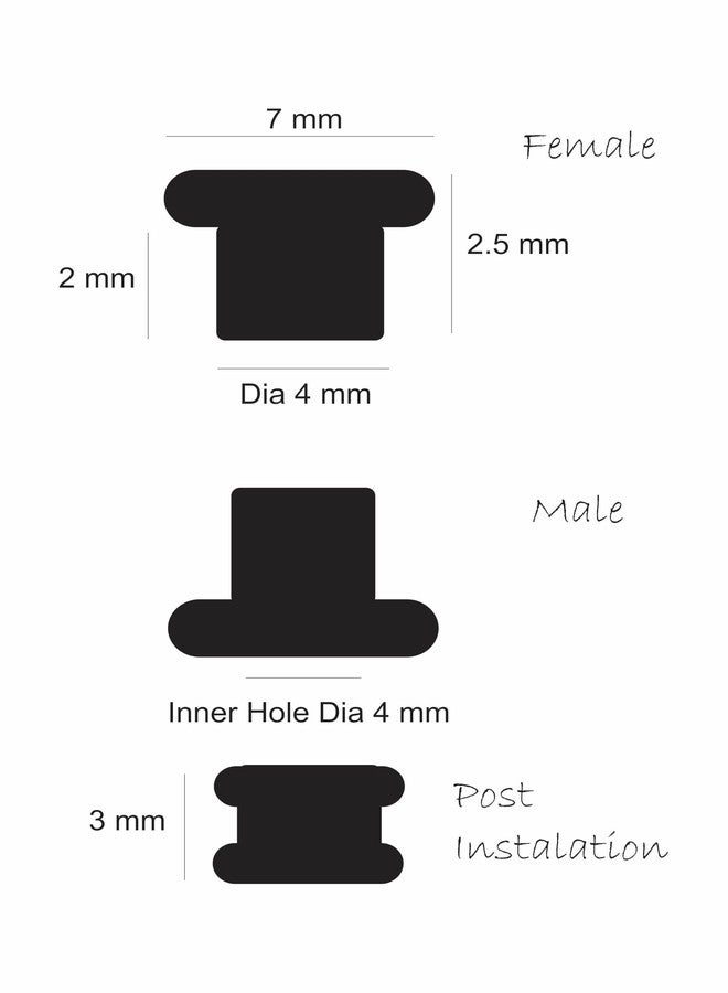 Nimida™ Multipurpose Male Female Eyelet Grommet of Brass | Colour - Antique Brown | Medium Size | 400 Pairs - Image 2